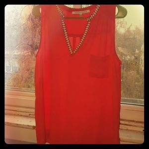 Burnt Orange Sleeveless Blouse